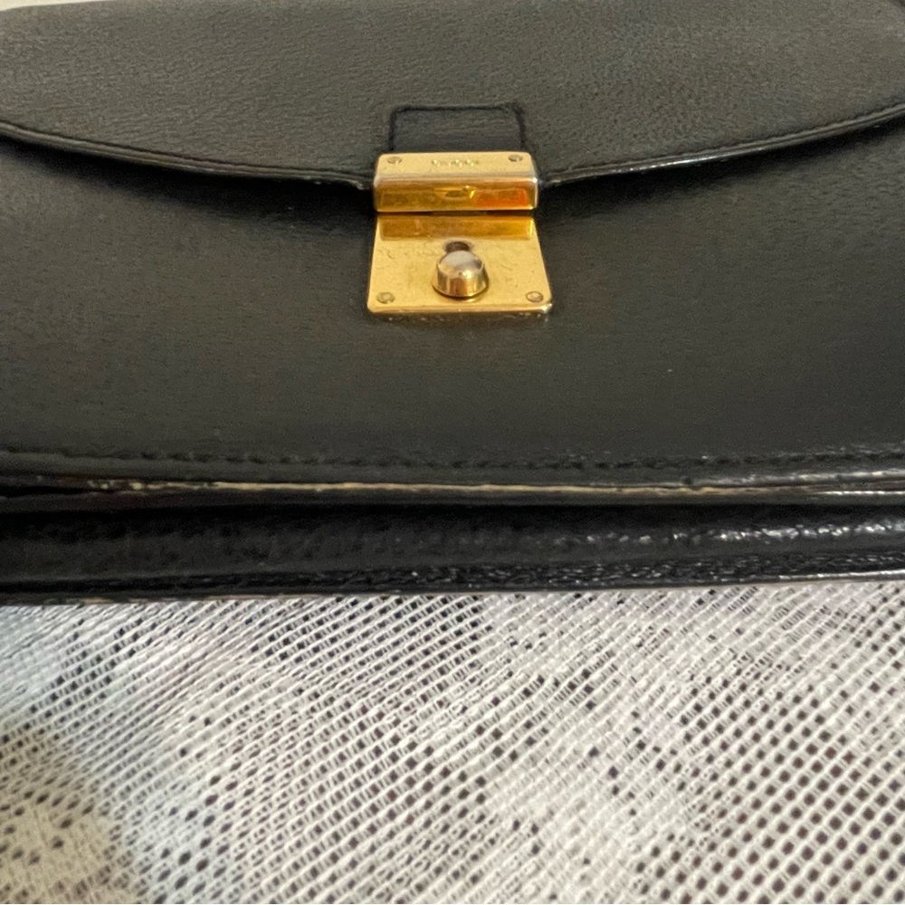 Gucci Vintage Black Leather Clutch 1980s 1990s Purse Designer Handbag - Picture 6 of 16